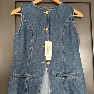 Denim two piece shorts set